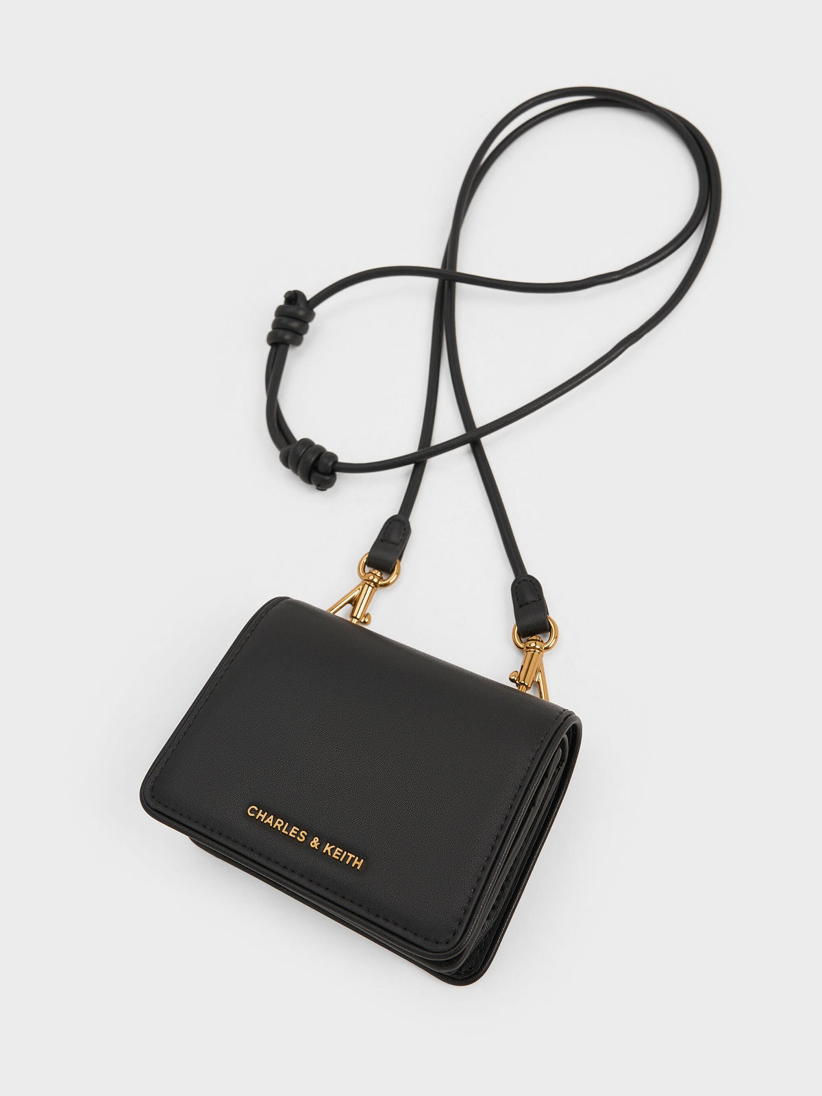CHARLES & KEITH Great Value / Lyla Knotted-Strap Wallet - Black