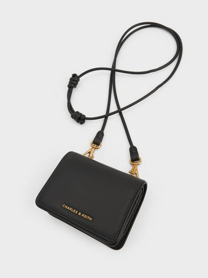 CHARLES & KEITH Great Value / Lyla Knotted-Strap Wallet - Black