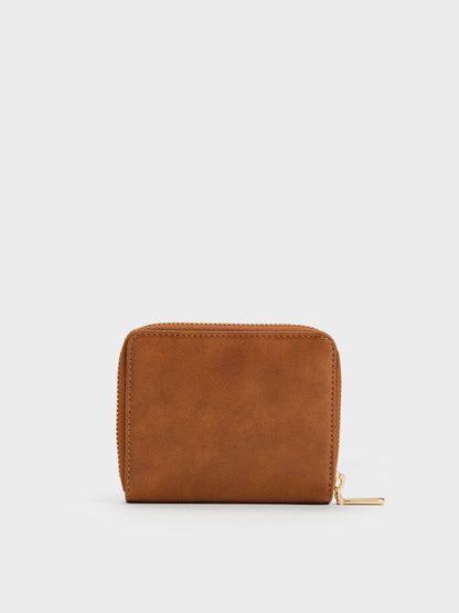 CHARLES & KEITH Classic / Finley Zip-Around Small Wallet - Distressed Tan