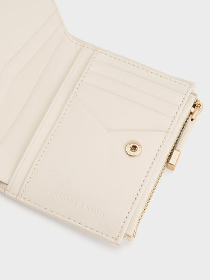 CHARLES & KEITH Hot Sale / Duo Quilted Small Wallet - Cream