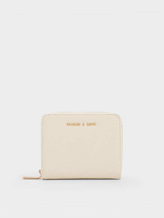 CHARLES & KEITH Recommended / Finley Zip-Around Small Wallet - Cream