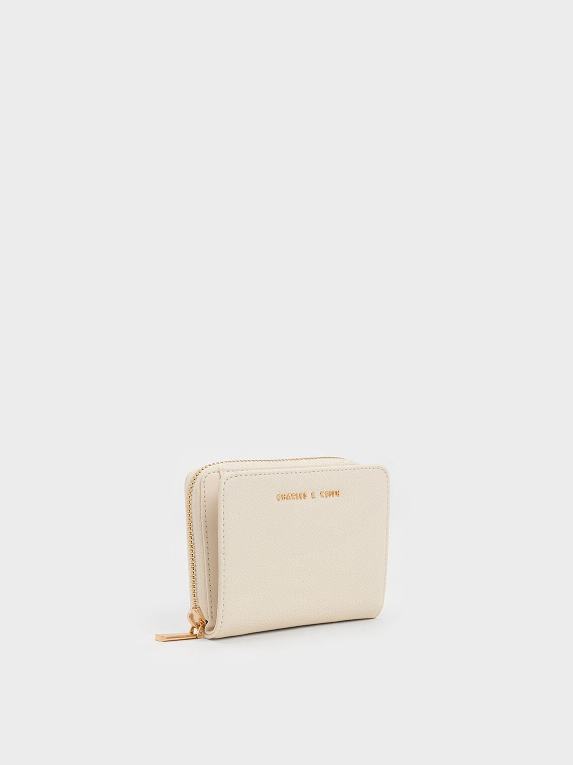 CHARLES & KEITH Recommended / Finley Zip-Around Small Wallet - Cream