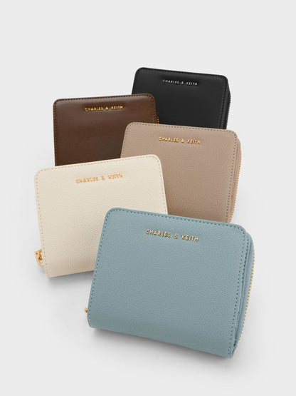 CHARLES & KEITH Recommended / Finley Zip-Around Small Wallet - Cream
