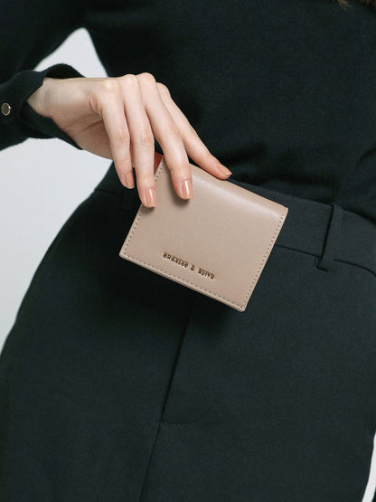 CHARLES & KEITH Signature / Daisy Bi-Fold Small Wallet - Sand
