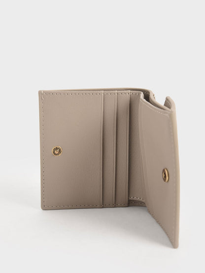 CHARLES & KEITH Signature / Daisy Bi-Fold Small Wallet - Sand