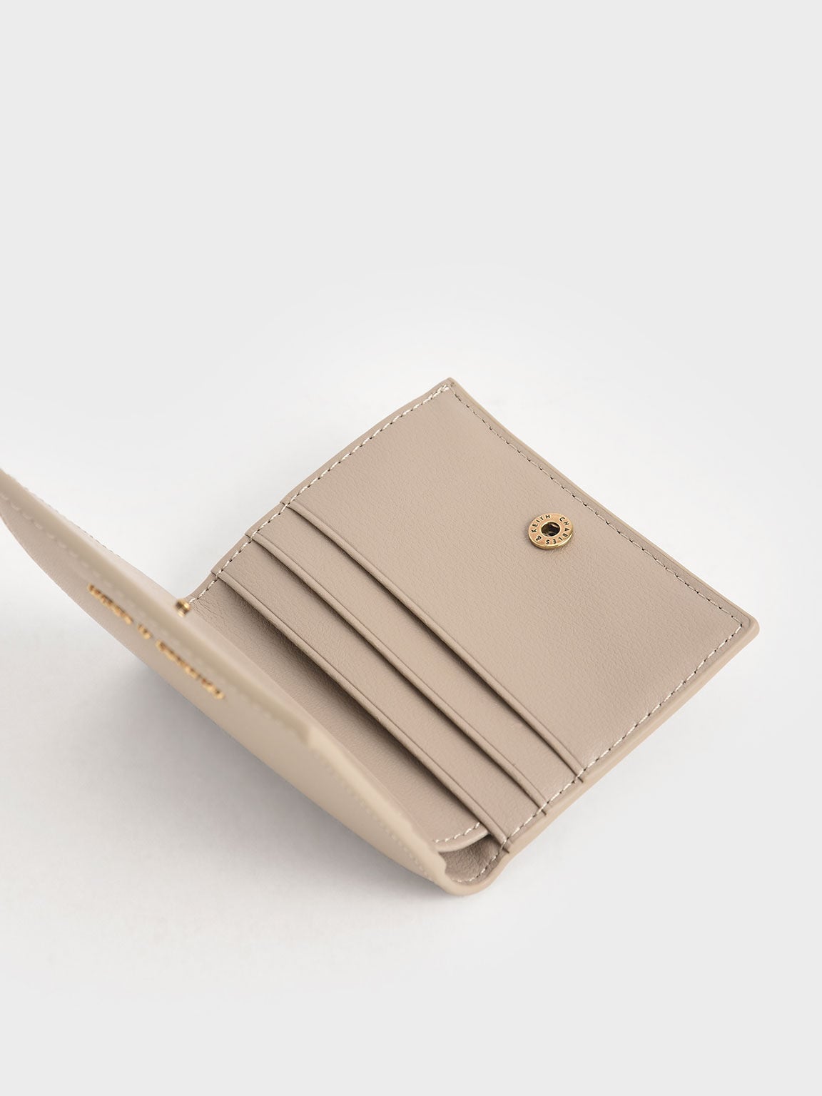 CHARLES & KEITH Signature / Daisy Bi-Fold Small Wallet - Sand
