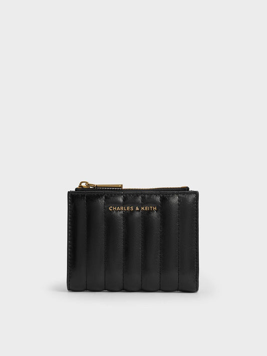 CHARLES & KEITH Trending / Donna Panelled Top-Zip Wallet - Black