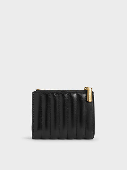 CHARLES & KEITH Trending / Donna Panelled Top-Zip Wallet - Black