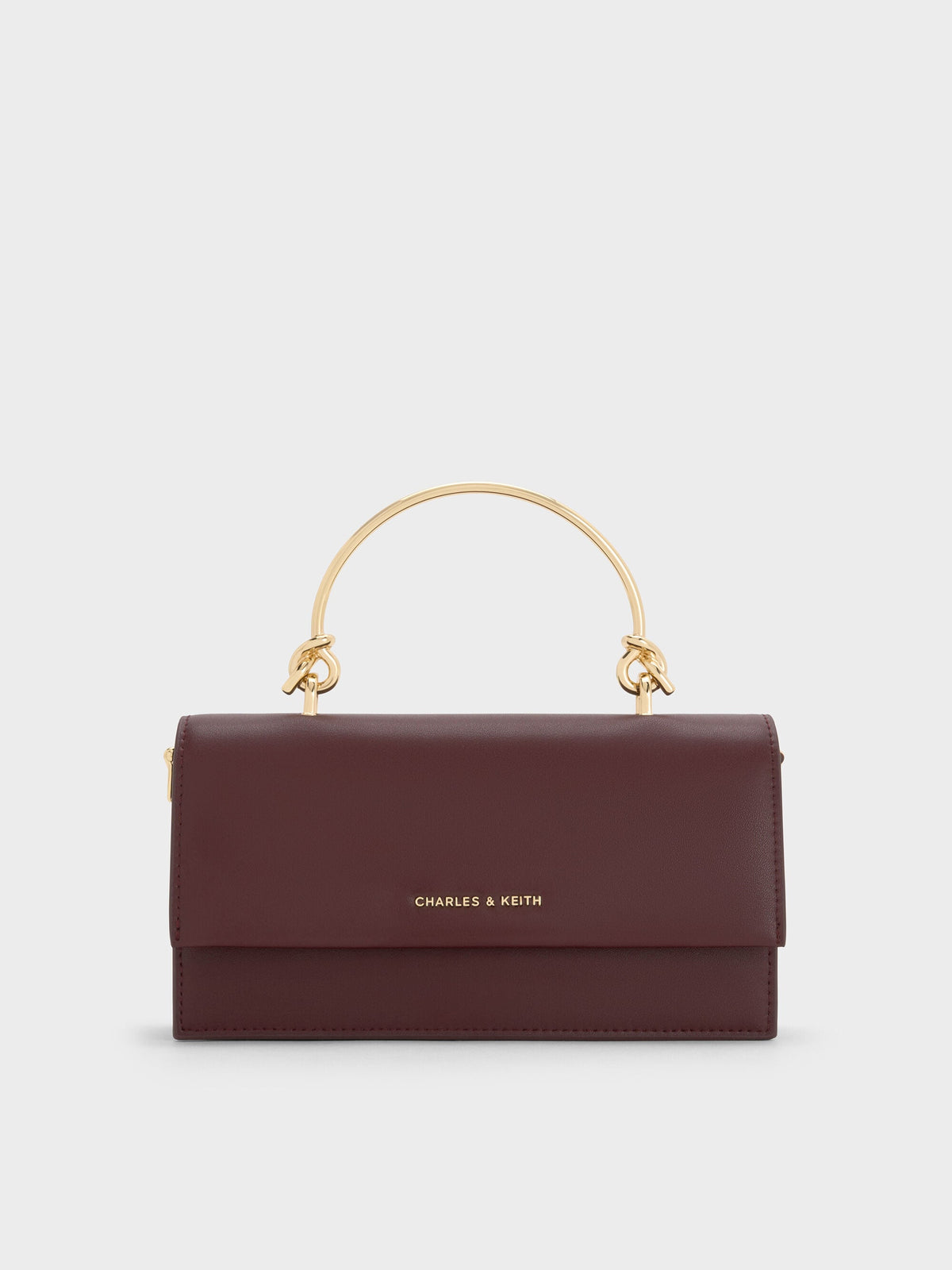 CHARLES & KEITH Recommended / Kristine Sculptural-Handle Long Wallet - Wineberry Red