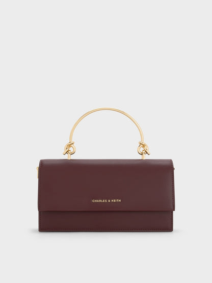 CHARLES & KEITH Recommended / Kristine Sculptural-Handle Long Wallet - Wineberry Red