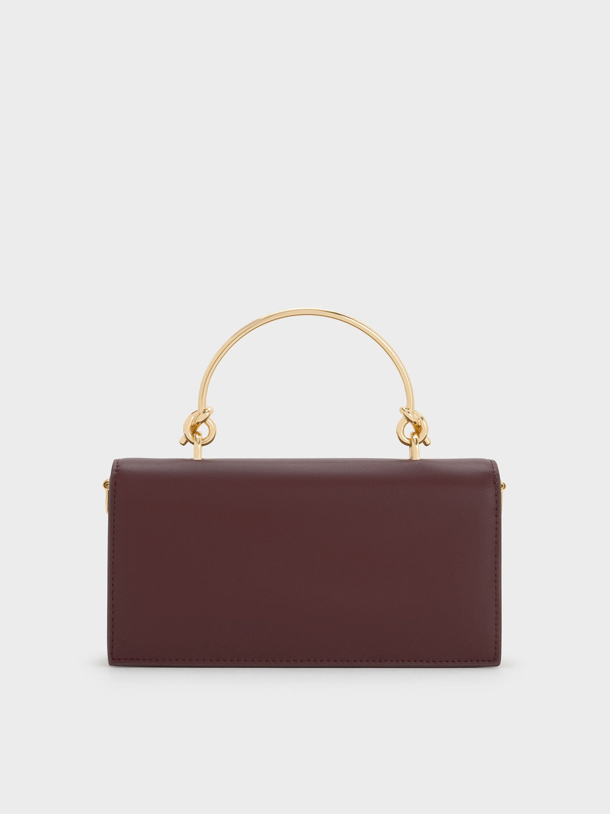 CHARLES & KEITH Recommended / Kristine Sculptural-Handle Long Wallet - Wineberry Red
