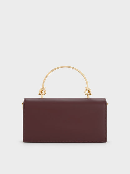 CHARLES & KEITH Recommended / Kristine Sculptural-Handle Long Wallet - Wineberry Red