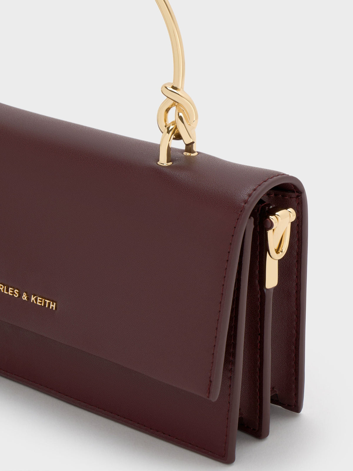 CHARLES & KEITH Recommended / Kristine Sculptural-Handle Long Wallet - Wineberry Red