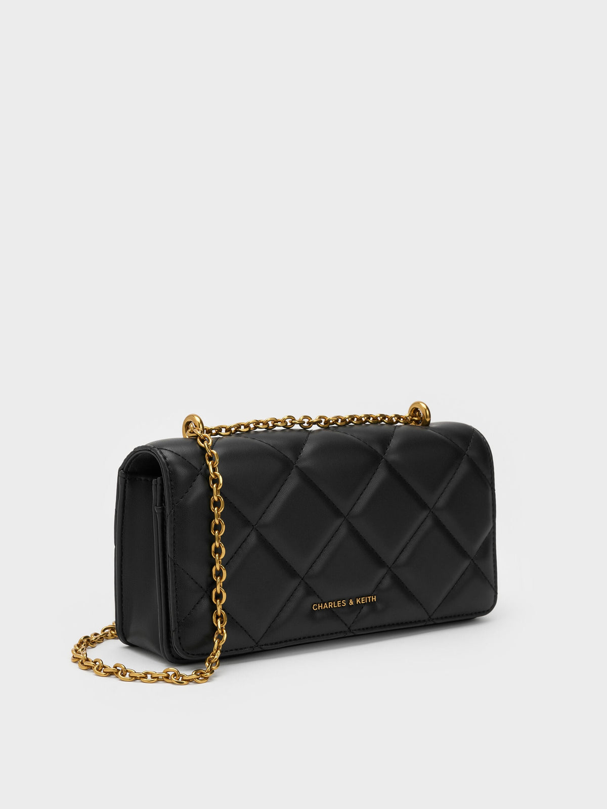 CHARLES & KEITH Best Price / Paffuto Quilted Wallet On Chain - Black