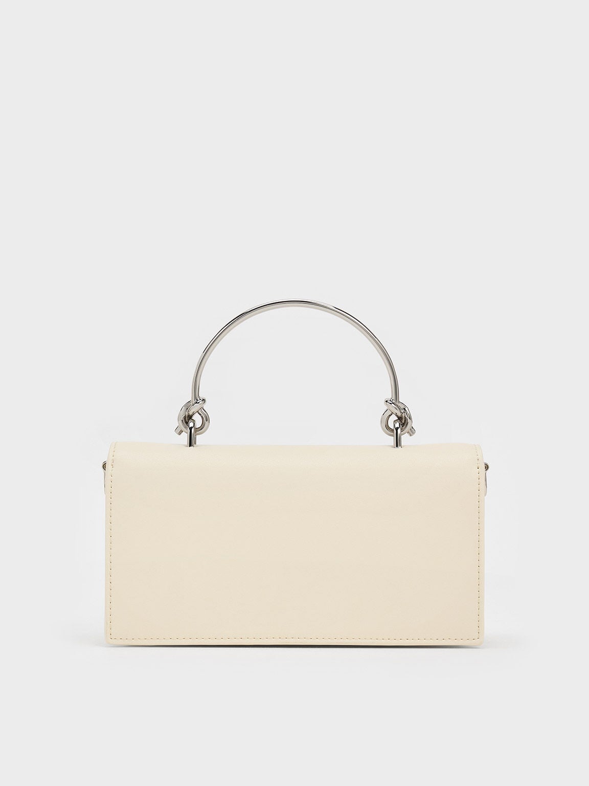 CHARLES & KEITH Quality / Kristine Sculptural-Handle Long Wallet - Cream