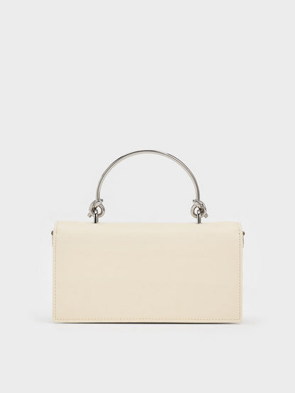 CHARLES & KEITH Quality / Kristine Sculptural-Handle Long Wallet - Cream