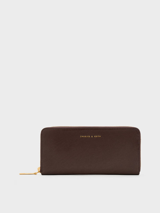 CHARLES & KEITH New / Dulcie Zip-Around Long Wallet - Brown
