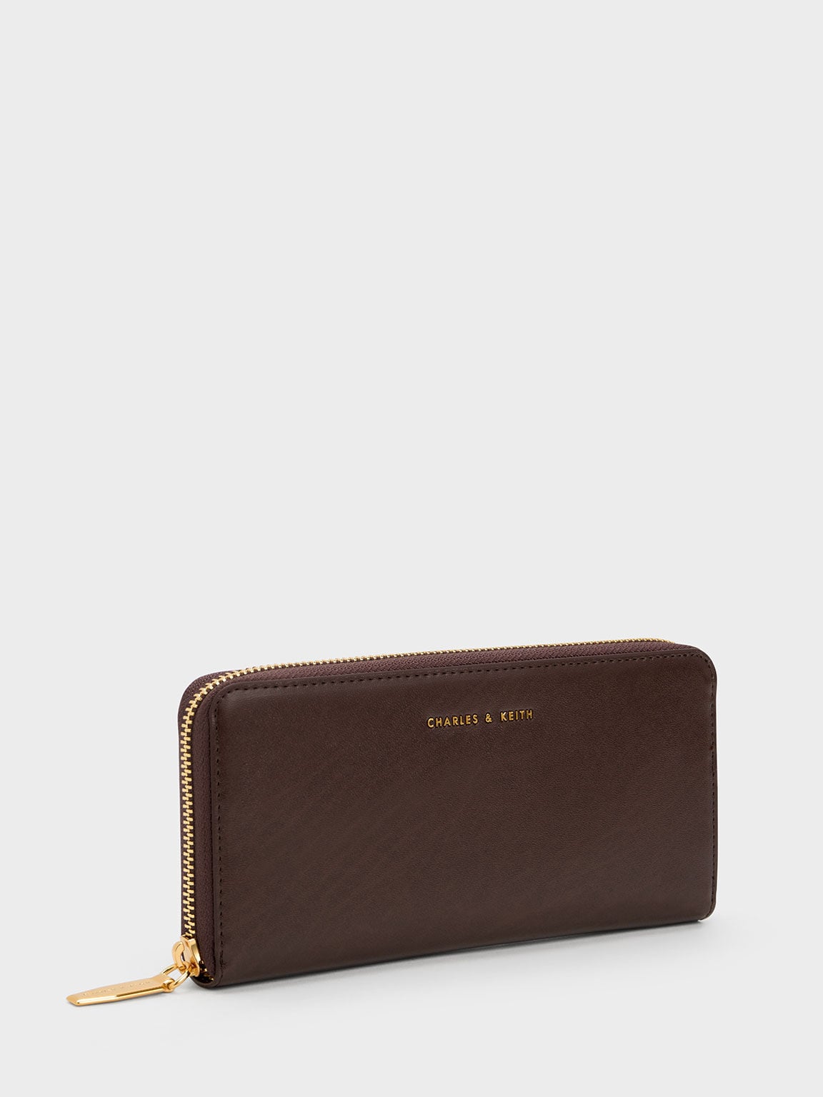 CHARLES & KEITH New / Dulcie Zip-Around Long Wallet - Brown