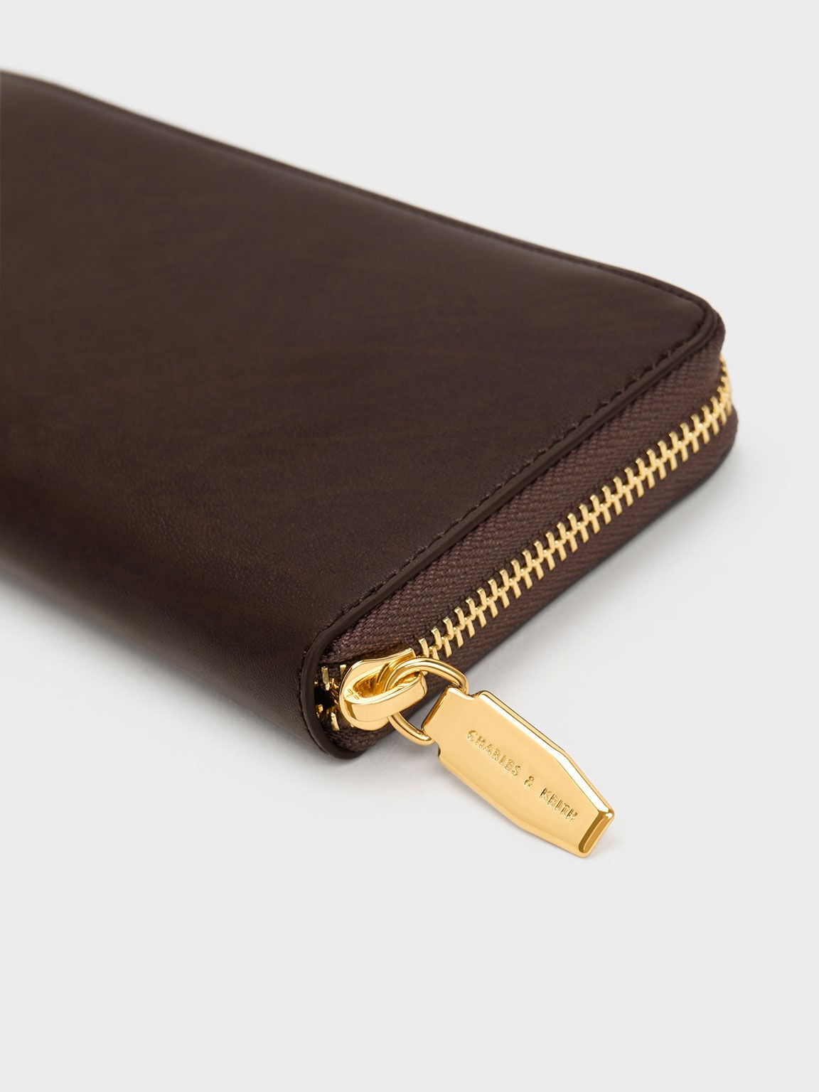 CHARLES & KEITH New / Dulcie Zip-Around Long Wallet - Brown