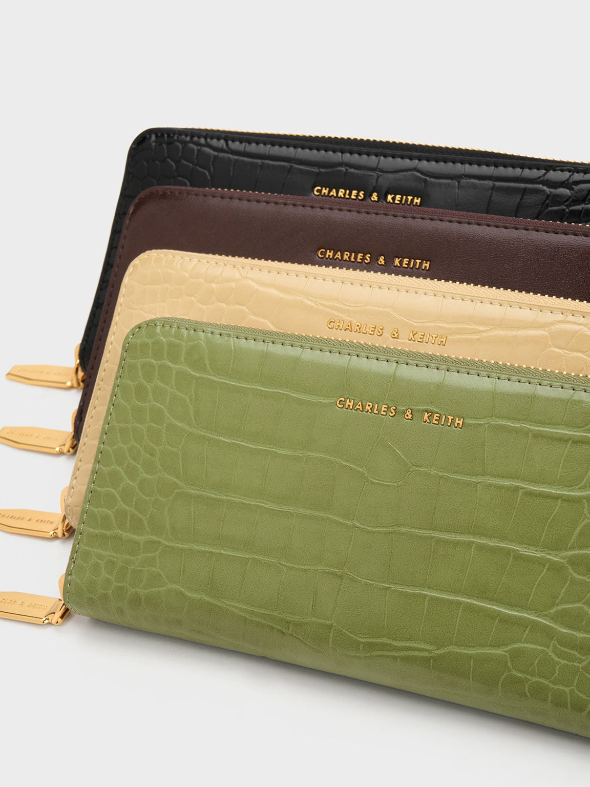 CHARLES & KEITH New / Dulcie Zip-Around Long Wallet - Brown