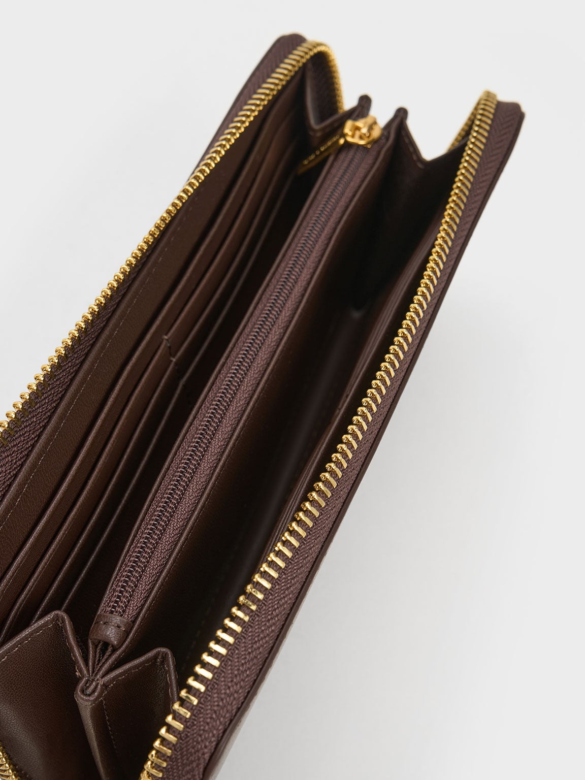 CHARLES & KEITH New / Dulcie Zip-Around Long Wallet - Brown