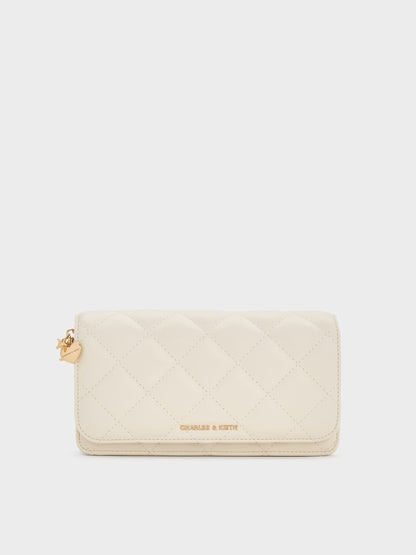 CHARLES & KEITH Exclusive / Arrietty Quilted Wallet On Chain - Cream