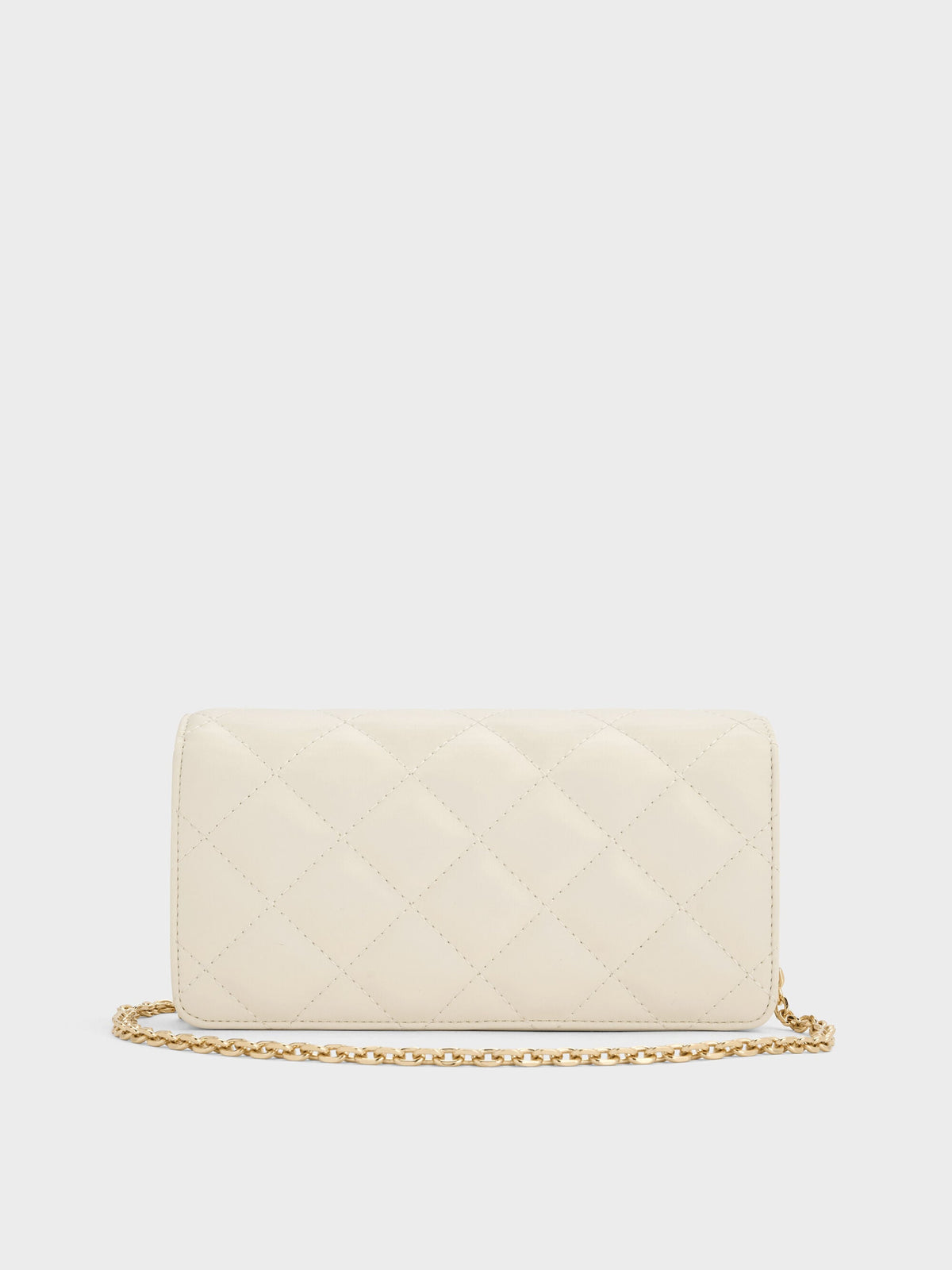 CHARLES & KEITH Exclusive / Arrietty Quilted Wallet On Chain - Cream