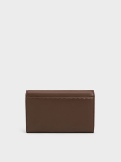 CHARLES & KEITH Trending / Octavia Front Flap Long Wallet - Dark Brown