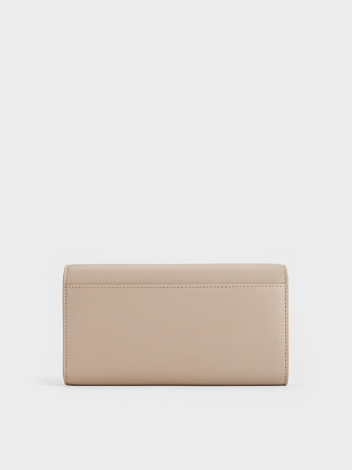 CHARLES & KEITH Best Price / Briony Curved-Flap Long Wallet - Taupe