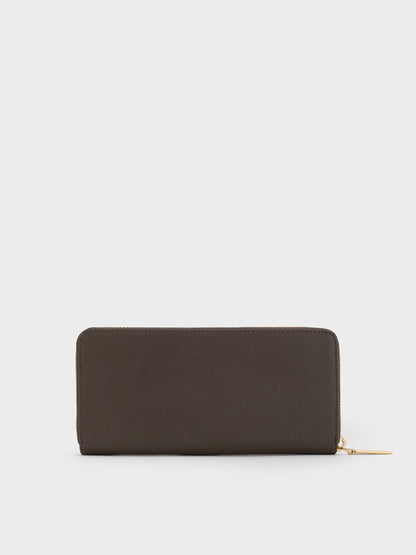 CHARLES & KEITH Best Seller / Dulcie Zip-Around Long Wallet - Dark Moss