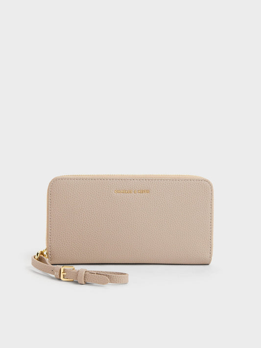 CHARLES & KEITH Special Offer / Chance Zip-Around Long Wallet - Taupe