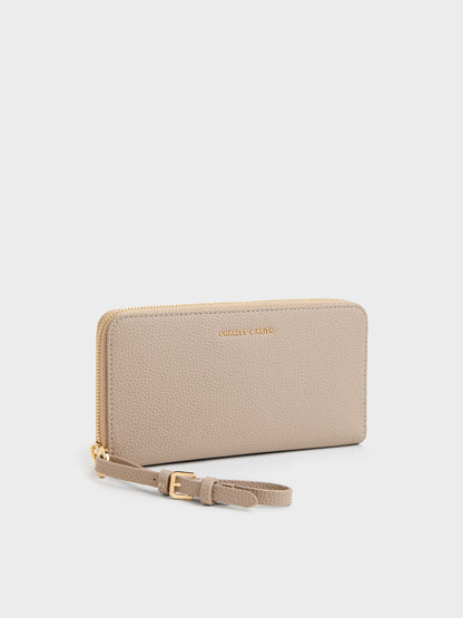 CHARLES & KEITH Special Offer / Chance Zip-Around Long Wallet - Taupe
