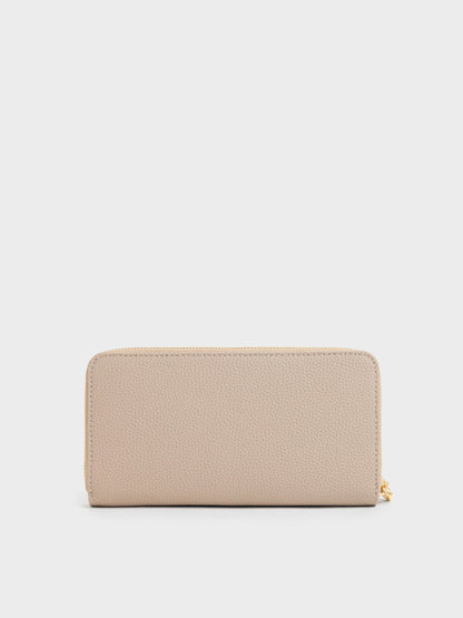 CHARLES & KEITH Special Offer / Chance Zip-Around Long Wallet - Taupe