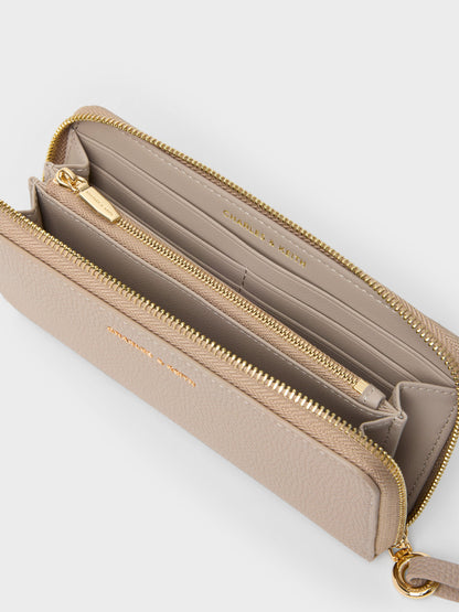 CHARLES & KEITH Special Offer / Chance Zip-Around Long Wallet - Taupe