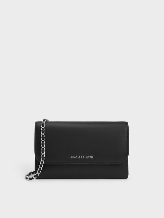 CHARLES & KEITH Exclusive / Octavia Front Flap Long Wallet - Noir