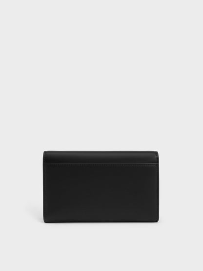 CHARLES & KEITH Exclusive / Octavia Front Flap Long Wallet - Noir