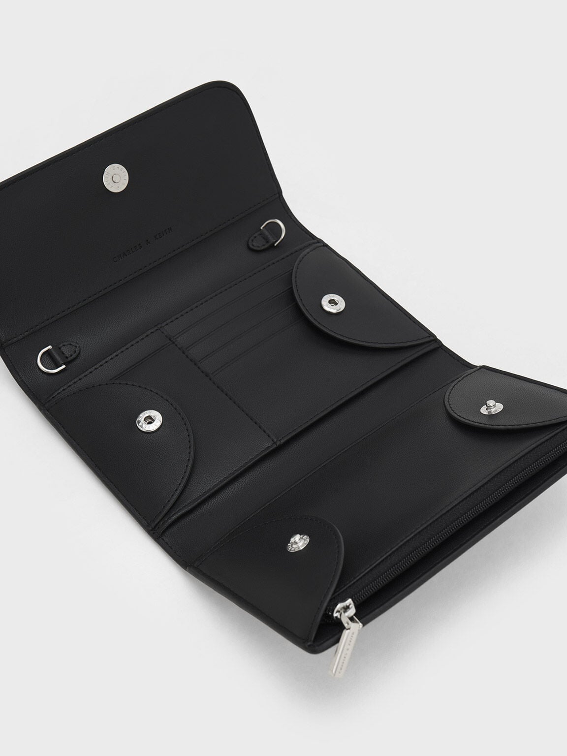 CHARLES & KEITH Exclusive / Octavia Front Flap Long Wallet - Noir