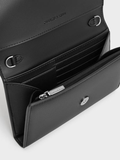 CHARLES & KEITH Exclusive / Octavia Front Flap Long Wallet - Noir