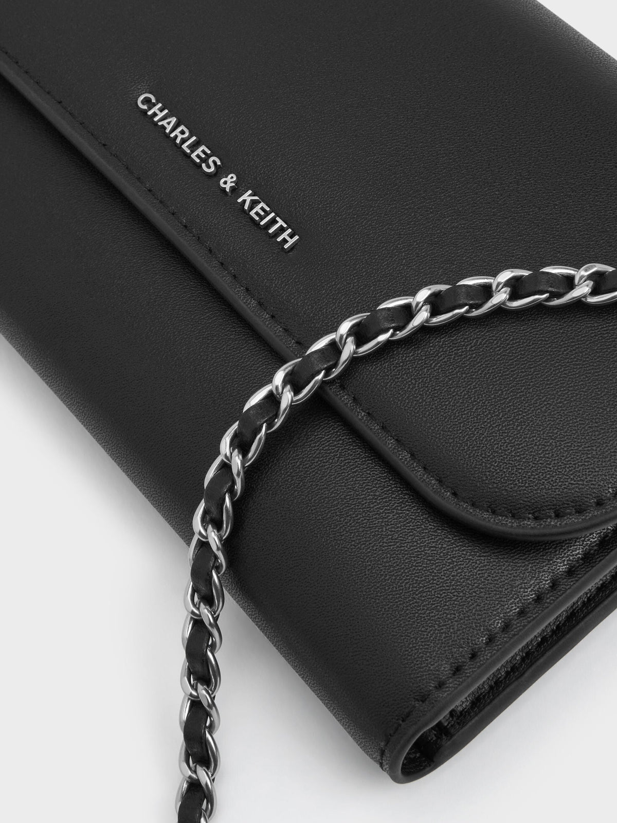 CHARLES & KEITH Exclusive / Octavia Front Flap Long Wallet - Noir
