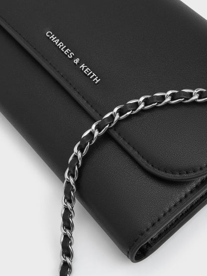 CHARLES & KEITH Exclusive / Octavia Front Flap Long Wallet - Noir