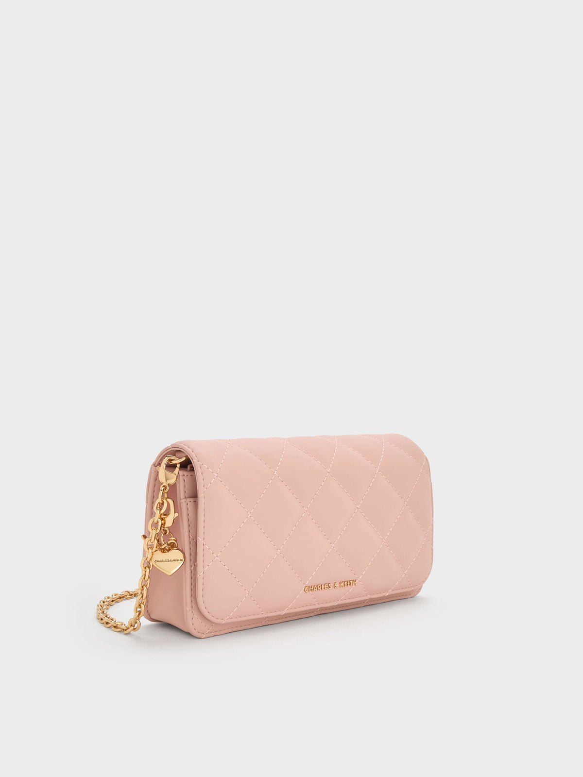 CHARLES & KEITH Trending / Arrietty Quilted Wallet On Chain - Light Pink
