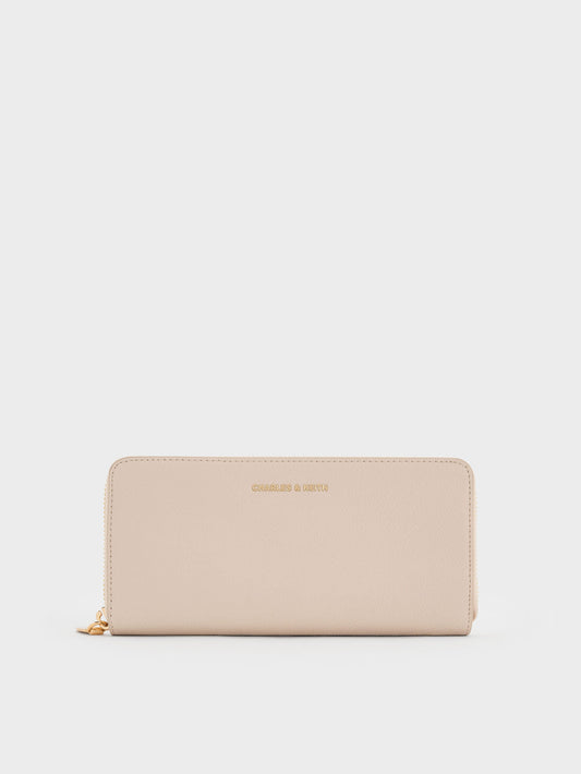 CHARLES & KEITH Trusted / Dulcie Zip-Around Long Wallet - Oat