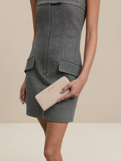 CHARLES & KEITH Trusted / Dulcie Zip-Around Long Wallet - Oat