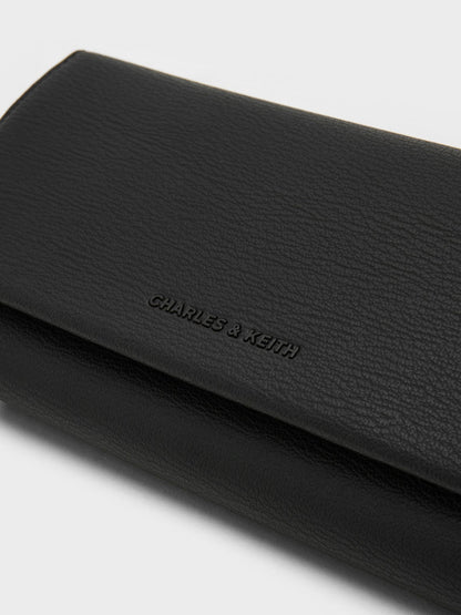 CHARLES & KEITH Signature / Muriel Front Flap Long Wallet - Black