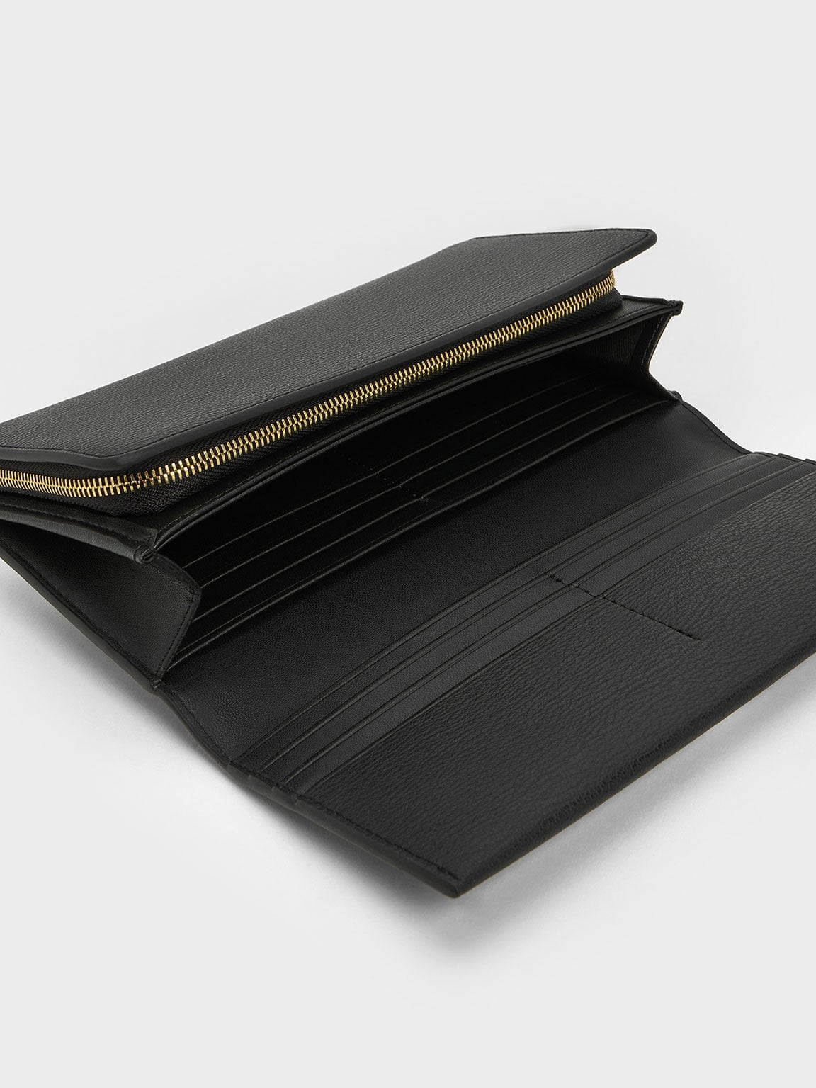 CHARLES & KEITH Signature / Muriel Front Flap Long Wallet - Black