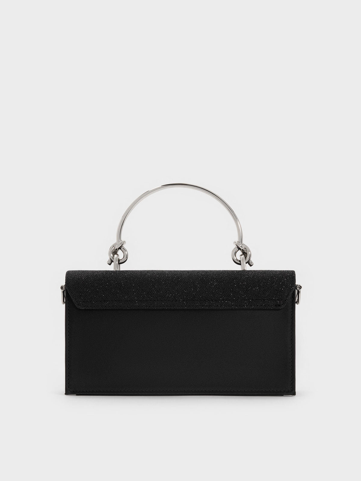 CHARLES & KEITH Customer Favorite / Kristine Glittered Wallet On Chain - Noir