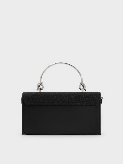 CHARLES & KEITH Customer Favorite / Kristine Glittered Wallet On Chain - Noir