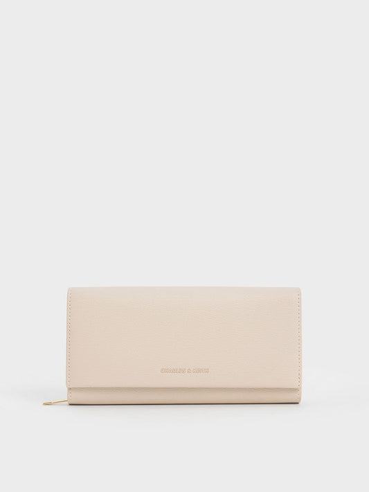 CHARLES & KEITH Exclusive / Muriel Front Flap Long Wallet - Oat