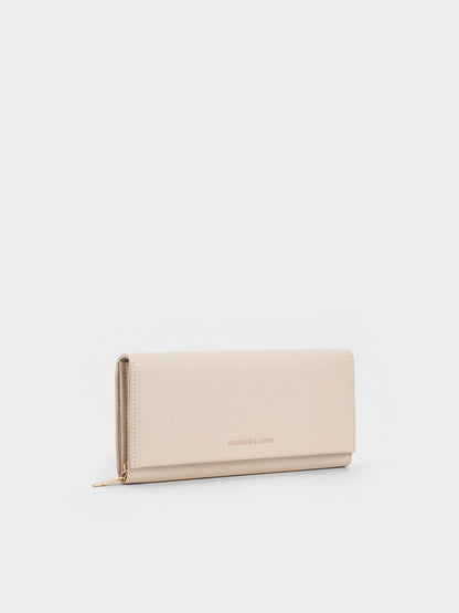 CHARLES & KEITH Exclusive / Muriel Front Flap Long Wallet - Oat