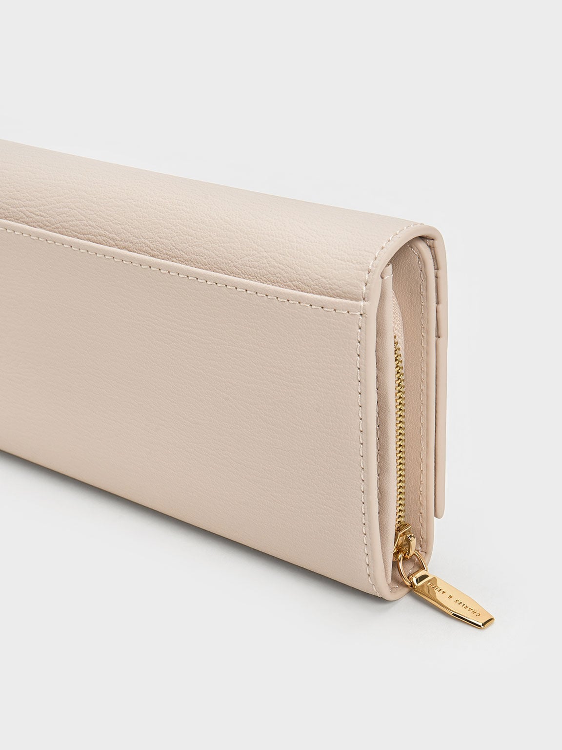 CHARLES & KEITH Exclusive / Muriel Front Flap Long Wallet - Oat
